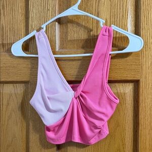 SHEIN Pink Ribbed Crop Top